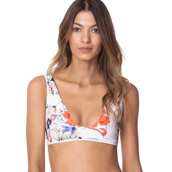 Maaji Sky White Town Sporty Bralette Bikini Top S - Picture 15 of 15